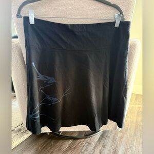 Synergy Organic Clothing Black A-Line Skirt with Blue  Design